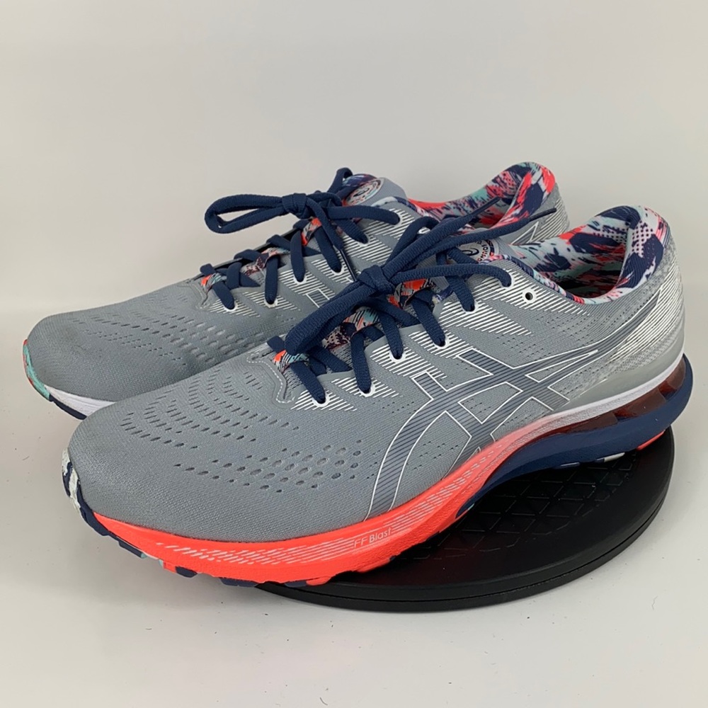 Asics Gel-Kayano 28 Gray/Orange/Blue Running Shoes 1011B310 Men’s Size 14